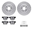 WGTH1-63093 Rear Brake Disc and Pad Kit, Silver zinc-plated, Cross-drilled and Slotted, 320 mm, Ceramic, R1 eLINE Silver Rotors with European Ceramic Pads Series