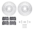 WGTH1-72003 Front Brake Disc and Pad Kit, Silver zinc-plated, Cross-drilled and Slotted, 351 mm, Ceramic, R1 eLINE Silver Rotors with European Ceramic Pads Series