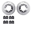 WGTN1-02011 Rear Brake Disc and Pad Kit, Silver zinc-plated, Cross-drilled and Slotted, 307 mm, Ceramic, R1 eLINE Silver Rotors with European Ceramic Pads Series