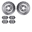 WGTN1-20024 Rear Brake Disc and Pad Kit, Silver zinc-plated, Cross-drilled and Slotted, 351 mm, Ceramic, R1 eLINE Silver Rotors with European Ceramic Pads Series