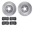 WGTN1-39000 Front Brake Disc and Pad Kit, Silver zinc-plated, Cross-drilled and Slotted, 361 mm, Ceramic, R1 eLINE Silver Rotors with European Ceramic Pads Series