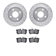 WGTN1-54007 Rear Brake Disc and Pad Kit, Silver zinc-plated, Cross-drilled and Slotted, 267 mm, Ceramic, R1 eLINE Silver Rotors with European Ceramic Pads Series