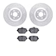 WGTN1-63083 Rear Brake Disc and Pad Kit, Silver zinc-plated, Cross-drilled and Slotted, 361 mm, Ceramic, R1 eLINE Silver Rotors with European Ceramic Pads Series