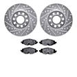 WGTN1-74034 Front Brake Disc and Pad Kit, Silver zinc-plated, Cross-drilled and Slotted, 287 mm, Ceramic, R1 eLINE Silver Rotors with European Ceramic Pads Series