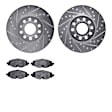 WGTN1-74034 Front Brake Disc and Pad Kit, Silver zinc-plated, Cross-drilled and Slotted, 287 mm, Ceramic, R1 eLINE Silver Rotors with European Ceramic Pads Series