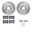 WGUH1-03061 Front Brake Disc and Pad Kit, Silver zinc-plated, Cross-drilled and Slotted, 330 mm, OE Replacement, R1 eLINE Silver Rotors wtih Optimum OEp Pads Series