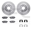 WGUH1-03081 Rear Brake Disc and Pad Kit, Silver zinc-plated, Cross-drilled and Slotted, 315 mm, OE Replacement, R1 eLINE Silver Rotors wtih Optimum OEp Pads Series