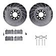 WGUH1-16006 Front Brake Disc and Pad Kit, Silver zinc-plated, Cross-drilled and Slotted, 330 mm, OE Replacement, R1 eLINE Silver Rotors wtih Optimum OEp Pads Series