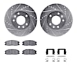 WGUH1-21032 Front Brake Disc and Pad Kit, Silver zinc-plated, Cross-drilled and Slotted, 279 mm, OE Replacement, R1 eLINE Silver Rotors wtih Optimum OEp Pads Series