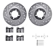 WGUH1-31140 Front Brake Disc and Pad Kit, Cross-drilled and Slotted OE Replacement R1 eLINE Silver Rotors wtih Optimum OEp Pads Series