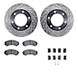 WGUH1-37015 Front Brake Disc and Pad Kit, Silver zinc-plated, Cross-drilled and Slotted, 305 mm, OE Replacement, R1 eLINE Silver Rotors wtih Optimum OEp Pads Series