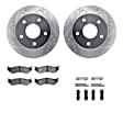 WGUH1-40067 Front Brake Disc and Pad Kit, Silver zinc-plated, Cross-drilled and Slotted, 330 mm, OE Replacement, 4WD, R1 eLINE Silver Rotors wtih Optimum OEp Pads Series