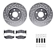 WGUH1-40143 Front Brake Disc and Pad Kit, Silver zinc-plated, Cross-drilled and Slotted, 267 mm, OE Comparable Pad Material, R1 eLINE Silver Rotors wtih Optimum OEp Pads Series