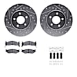 WGUH1-40143 Front Brake Disc and Pad Kit, Silver zinc-plated, Cross-drilled and Slotted, 267 mm, OE Comparable Pad Material, R1 eLINE Silver Rotors wtih Optimum OEp Pads Series