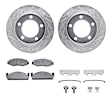 WGUH1-42009 Front Brake Disc and Pad Kit, Silver zinc-plated, Cross-drilled and Slotted, 305 mm, OE Replacement, R1 eLINE Silver Rotors wtih Optimum OEp Pads Series