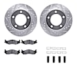 WGUH1-42012 Front Brake Disc and Pad Kit, Silver zinc-plated, Cross-drilled and Slotted, 305 mm, OE Replacement, R1 eLINE Silver Rotors wtih Optimum OEp Pads Series