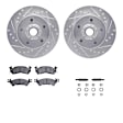 WGUH1-47004 Front Brake Disc and Pad Kit, Silver zinc-plated, Cross-drilled and Slotted, 292 mm, OE Replacement, R1 eLINE Silver Rotors wtih Optimum OEp Pads Series