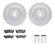 WGUH1-47004 Front Brake Disc and Pad Kit, Silver zinc-plated, Cross-drilled and Slotted, 292 mm, OE Replacement, R1 eLINE Silver Rotors wtih Optimum OEp Pads Series