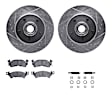 WGUH1-47005 Front Brake Disc and Pad Kit, Silver zinc-plated, Cross-drilled and Slotted, 279 mm, OE Replacement, R1 eLINE Silver Rotors wtih Optimum OEp Pads Series