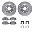 WGUH1-47024 Front Brake Disc and Pad Kit, Silver zinc-plated, Cross-drilled and Slotted, 277 mm, OE Replacement, R1 eLINE Silver Rotors wtih Optimum OEp Pads Series