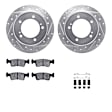 WGUH1-47026 Front Brake Disc and Pad Kit, Silver zinc-plated, Cross-drilled and Slotted, 305 mm, OE Replacement, R1 eLINE Silver Rotors wtih Optimum OEp Pads Series