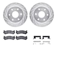 WGUH1-48038 Front Brake Disc and Pad Kit, Silver zinc-plated, Cross-drilled and Slotted, 305 mm, OE Replacement, R1 eLINE Silver Rotors wtih Optimum OEp Pads Series