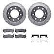 WGUH1-48041 Rear Brake Disc and Pad Kit, Silver zinc-plated, Cross-drilled and Slotted, 356 mm, OE Replacement, R1 eLINE Silver Rotors wtih Optimum OEp Pads Series