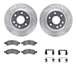 WGUH1-48061 Front Brake Disc and Pad Kit, Silver zinc-plated, Cross-drilled and Slotted, 325 mm, OE Replacement, R1 eLINE Silver Rotors wtih Optimum OEp Pads Series
