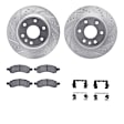 WGUH1-48061 Front Brake Disc and Pad Kit, Silver zinc-plated, Cross-drilled and Slotted, 325 mm, OE Replacement, R1 eLINE Silver Rotors wtih Optimum OEp Pads Series