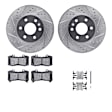 WGUH1-48071 Front Brake Disc and Pad Kit, Silver zinc-plated, Cross-drilled and Slotted, 325 mm, OE Replacement, R1 eLINE Silver Rotors wtih Optimum OEp Pads Series