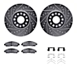 WGUH1-48073 Front Brake Disc and Pad Kit, Silver zinc-plated, Cross-drilled and Slotted, 320 mm, OE Replacement, R1 eLINE Silver Rotors wtih Optimum OEp Pads Series