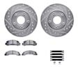 WGUH1-54047 Front Brake Disc and Pad Kit, Silver zinc-plated, Cross-drilled and Slotted, 279 mm, OE Replacement, 4WD, R1 eLINE Silver Rotors wtih Optimum OEp Pads Series