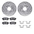 WGUH1-54060 Front Brake Disc and Pad Kit, Silver zinc-plated, Cross-drilled and Slotted, 259 mm, OE Replacement, R1 eLINE Silver Rotors wtih Optimum OEp Pads Series