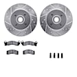 WGUH1-55096 Front Brake Disc and Pad Kit, Silver zinc-plated, Cross-drilled and Slotted, 279 mm, OE Replacement, R1 eLINE Silver Rotors wtih Optimum OEp Pads Series