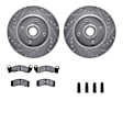 WGUH1-55156 Front Brake Disc and Pad Kit, Silver zinc-plated, Cross-drilled and Slotted, 279 mm, OE Replacement, R1 eLINE Silver Rotors wtih Optimum OEp Pads Series