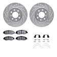2003 Honda Civic - Front Brake Disc and Pad Kit, Silver zinc-plated, Cross-drilled and Slotted, 272 mm, OE Replacement, Hatchback, 1.7L 4Cyl, R1 eLINE Silver Rotors wtih Optimum OEp Pads Series