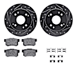 WGUH1-59021 Rear Brake Disc and Pad Kit, Silver zinc-plated, Cross-drilled and Slotted, 267 mm, OE Replacement, R1 eLINE Silver Rotors wtih Optimum OEp Pads Series