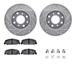 WGUH1-59109 Front Brake Disc and Pad Kit, Silver zinc-plated, Cross-drilled and Slotted, 267 mm, OE Replacement, R1 eLINE Silver Rotors wtih Optimum OEp Pads Series