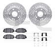 2022 Honda CR-V - Front Brake Disc and Pad Kit, Silver zinc-plated, Cross-drilled and Slotted, 318 mm, OE Replacement, 1.5L 4Cyl, R1 eLINE Silver Rotors wtih Optimum OEp Pads Series