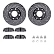 WGUH1-59161 Front Brake Disc and Pad Kit, Silver zinc-plated, Cross-drilled and Slotted, 267 mm, OE Replacement, R1 eLINE Silver Rotors wtih Optimum OEp Pads Series