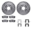 WGUH1-67053 Front Brake Disc and Pad Kit, Silver zinc-plated, Cross-drilled and Slotted, 279 mm, OE Replacement, R1 eLINE Silver Rotors wtih Optimum OEp Pads Series