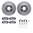 WGUH1-67130 Front Brake Disc and Pad Kit, Silver zinc-plated, Cross-drilled and Slotted, 305 mm, OE Replacement, R1 eLINE Silver Rotors wtih Optimum OEp Pads Series
