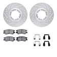 WGUH1-72026 Front Brake Disc and Pad Kit, Silver zinc-plated, Cross-drilled and Slotted, 279 mm, OE Replacement, R1 eLINE Silver Rotors wtih Optimum OEp Pads Series