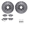 WGUH1-74106 Front Brake Disc and Pad Kit, Silver zinc-plated, Cross-drilled and Slotted, 325 mm, OE Replacement, R1 eLINE Silver Rotors wtih Optimum OEp Pads Series