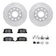 WGUH1-76043 Rear Brake Disc and Pad Kit, Silver zinc-plated, Cross-drilled and Slotted, 267 mm, OE Comparable Pad Material, R1 eLINE Silver Rotors wtih Optimum OEp Pads Series