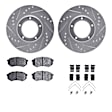 WGUH1-76072 Front Brake Disc and Pad Kit, Silver zinc-plated, Cross-drilled and Slotted, 267 mm, OE Replacement, RWD, R1 eLINE Silver Rotors wtih Optimum OEp Pads Series