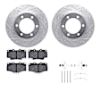 WGUH1-76077 Front Brake Disc and Pad Kit, Silver zinc-plated, Cross-drilled and Slotted, 330 mm, OE Replacement, R1 eLINE Silver Rotors wtih Optimum OEp Pads Series