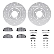 WGUH1-76119 Front Brake Disc and Pad Kit, Silver zinc-plated, Cross-drilled and Slotted, 267 mm, OE Replacement, R1 eLINE Silver Rotors wtih Optimum OEp Pads Series