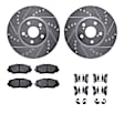 WGUH1-76137 Front Brake Disc and Pad Kit, Silver zinc-plated, Cross-drilled and Slotted, 274 mm, OE Replacement, R1 eLINE Silver Rotors wtih Optimum OEp Pads Series