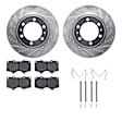 2007 Toyota FJ Cruiser - Front Brake Disc and Pad Kit, Silver zinc-plated, Cross-drilled and Slotted, 343 mm, OE Replacement, 4.0L 6Cyl, R1 eLINE Silver Rotors wtih Optimum OEp Pads Series